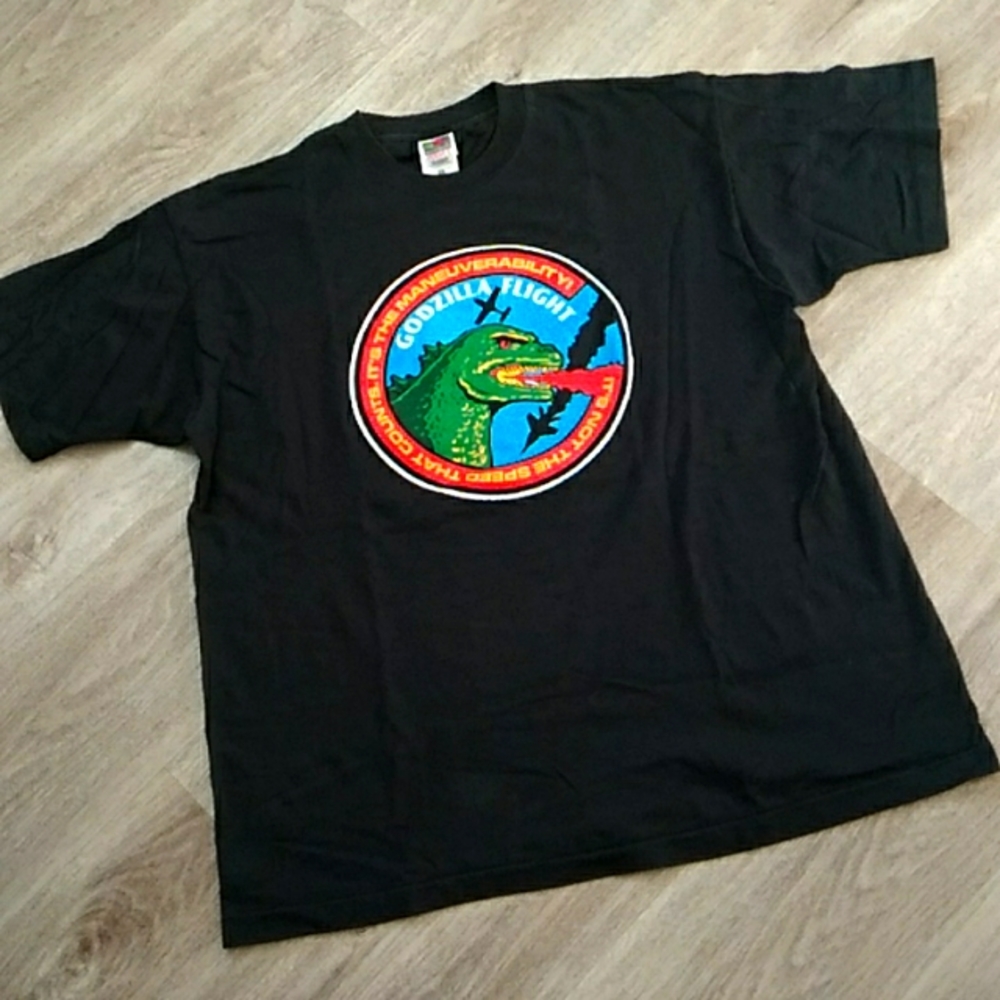 Vtg. 1997 Godzilla flight tee